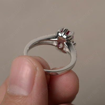 Cushion Ruby Non-traditional Engagement Rings - Palmary