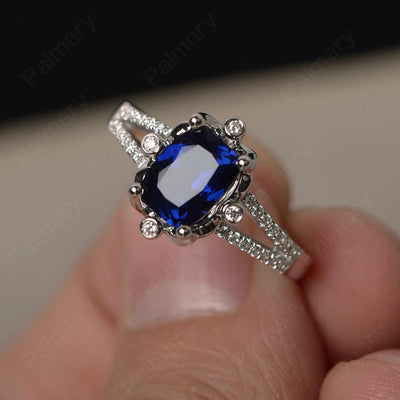 Cushion Sapphire Non-traditional Engagement Rings - Palmary