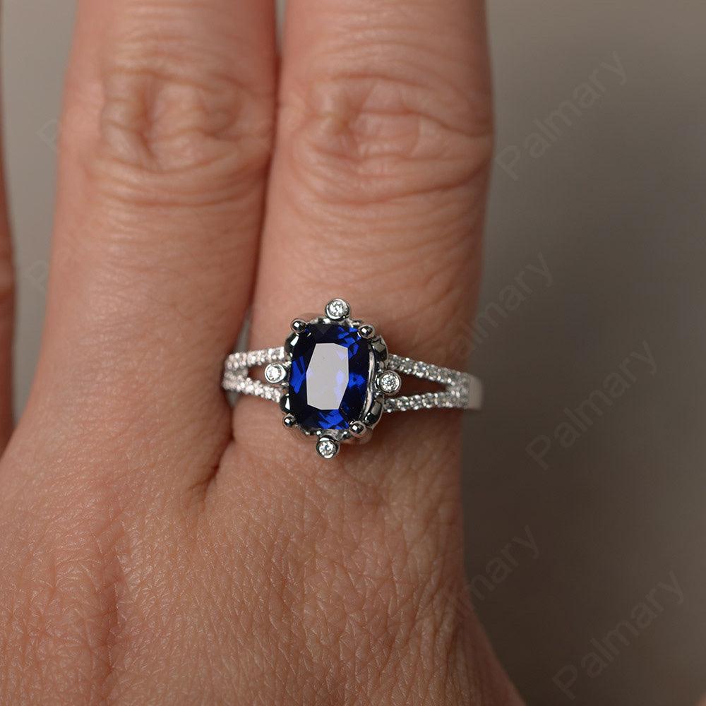 Cushion Sapphire Non-traditional Engagement Rings - Palmary