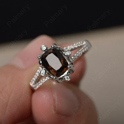 Cushion Smoky Quartz  Non-traditional Engagement Rings - Palmary