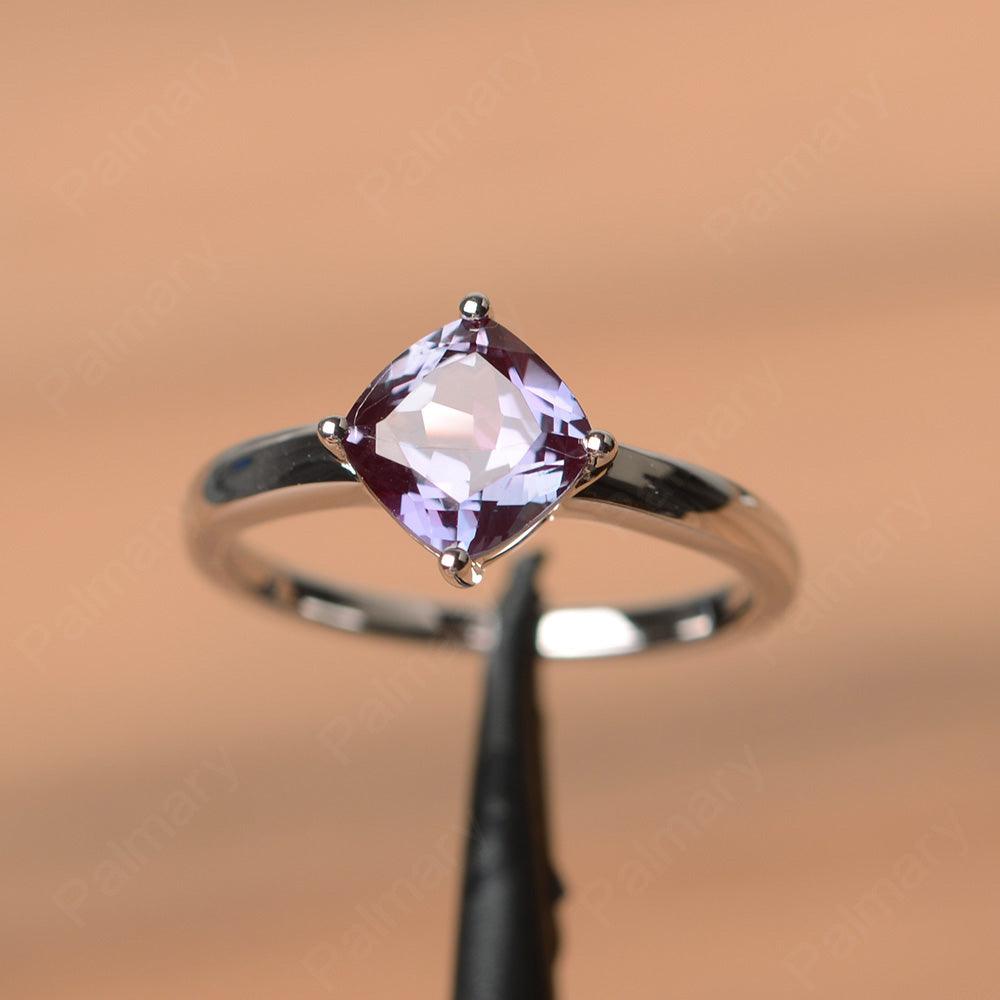 Cushion Cut Alexandrite Solitaire Rings - Palmary