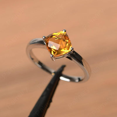 Cushion Cut Citrine Solitaire Rings - Palmary