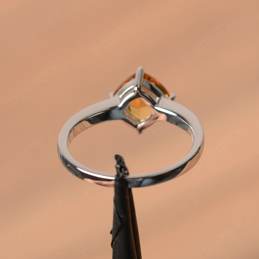 Cushion Cut Citrine Solitaire Rings - Palmary