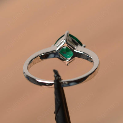 Cushion Cut Emerald Solitaire Rings - Palmary