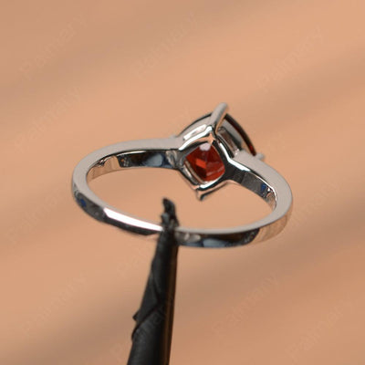 Cushion Cut Garnet Solitaire Rings - Palmary