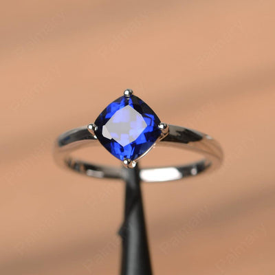 Cushion Cut Sapphire Solitaire Rings - Palmary