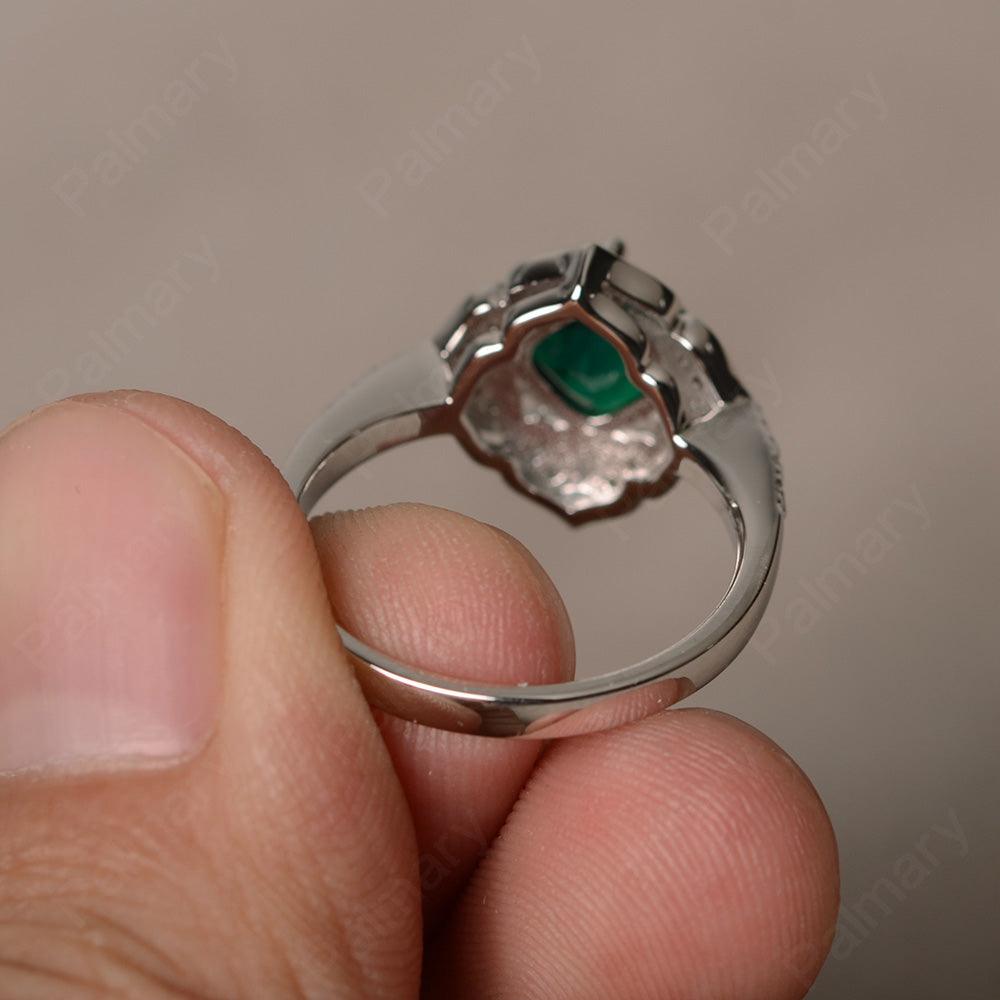 Cushion Cut Emerald Alternative Engagement Rings - Palmary
