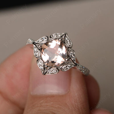 Cushion Cut Morganite Alternative Engagement Rings - Palmary