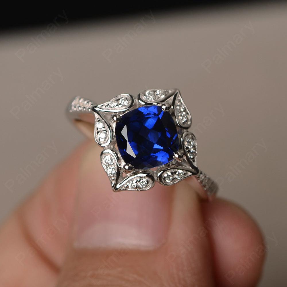 Cushion Cut Sapphire Alternative Engagement Rings - Palmary