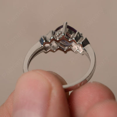 Cushion Cut Alexandrite Wedding Ring - Palmary