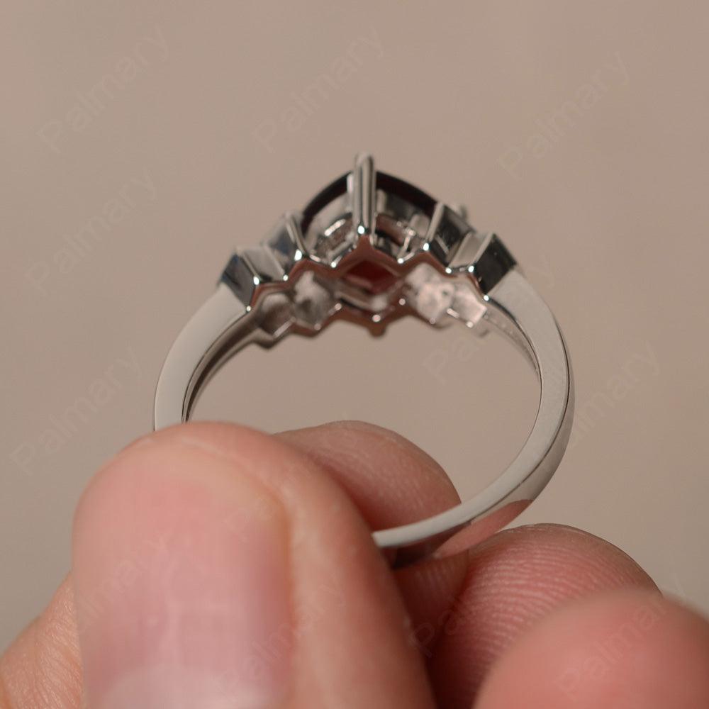 Cushion Cut Garnet Wedding Ring - Palmary