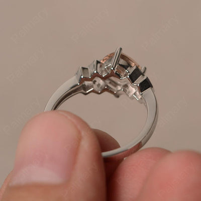 Cushion Cut Morganite Wedding Ring - Palmary