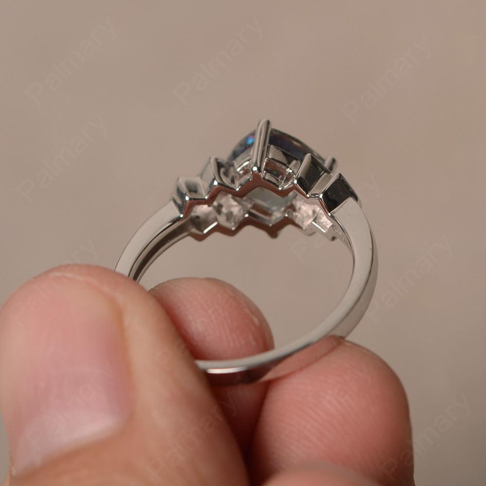Cushion Cut Mystic Topaz Wedding Ring - Palmary