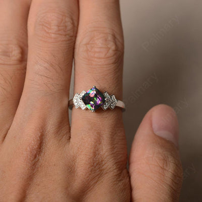 Cushion Cut Mystic Topaz Wedding Ring - Palmary