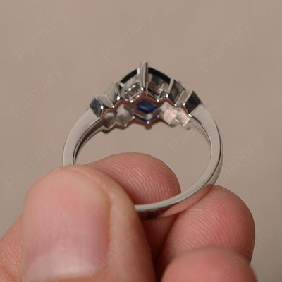 Cushion Cut Sapphire Wedding Ring - Palmary