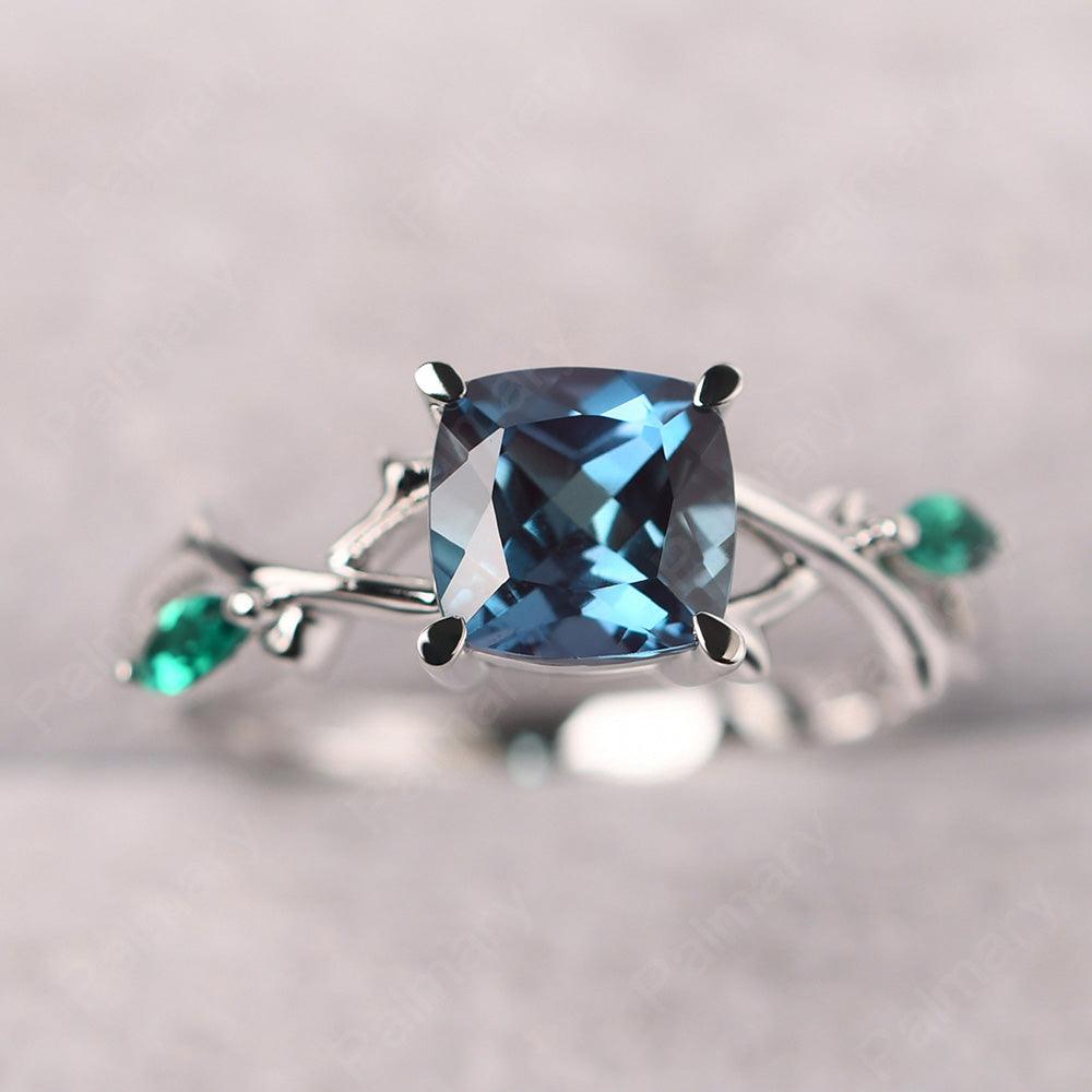 Cushion Cut Alexandrite Ring Sterling Silver - Palmary