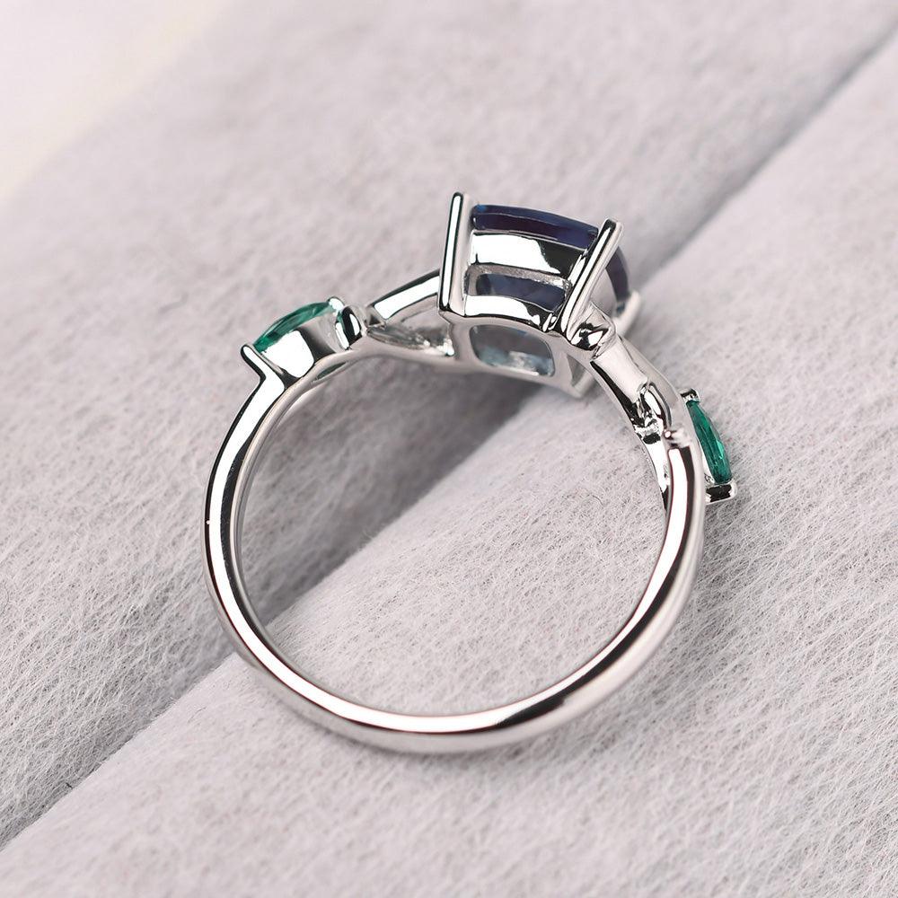 Cushion Cut Alexandrite Ring Sterling Silver - Palmary