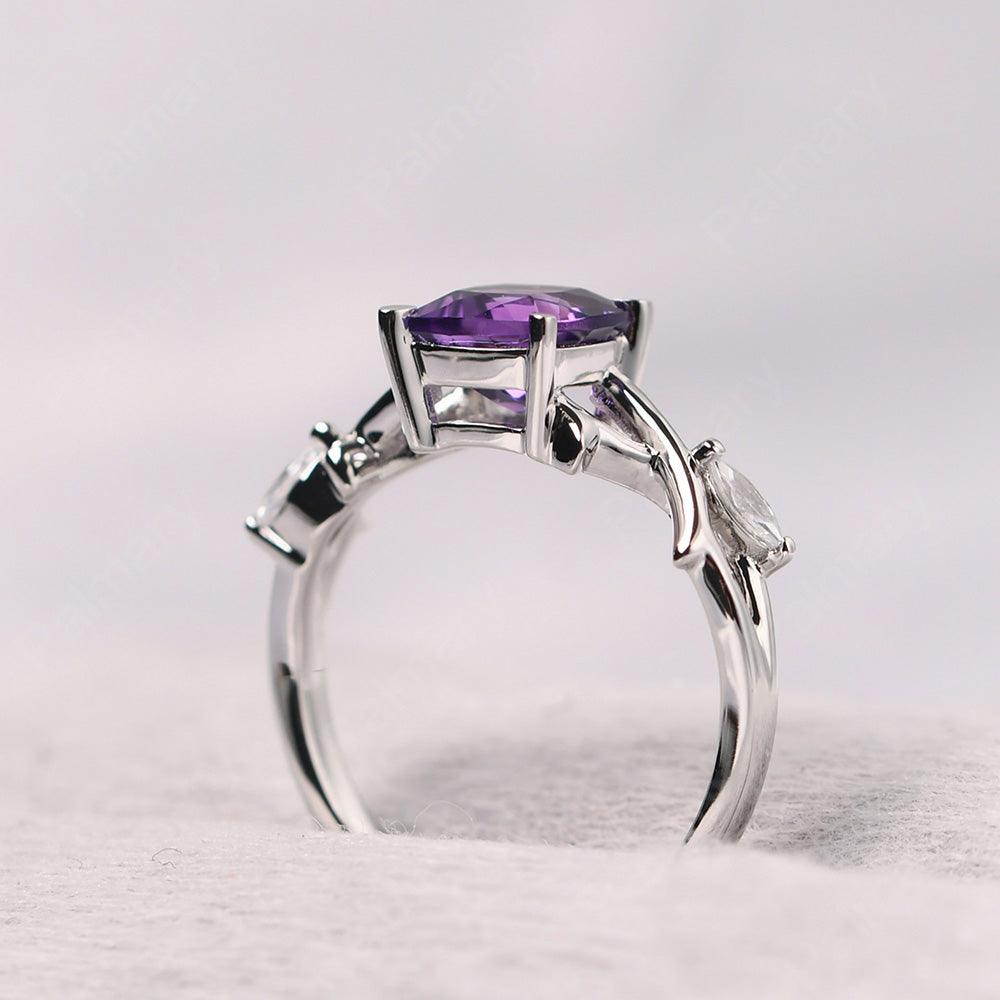 Cushion Cut Amethyst Ring Sterling Silver - Palmary