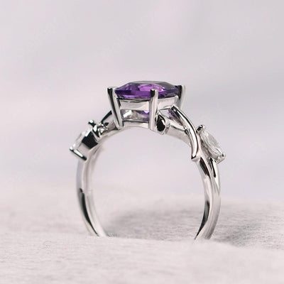 Cushion Cut Amethyst Ring Sterling Silver - Palmary