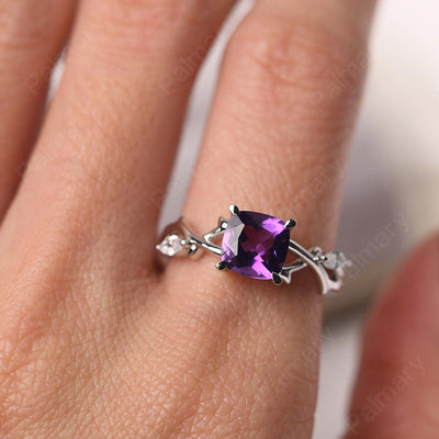 Cushion Cut Amethyst Ring Sterling Silver - Palmary