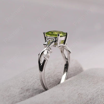 Cushion Cut Peridot Ring Sterling Silver - Palmary