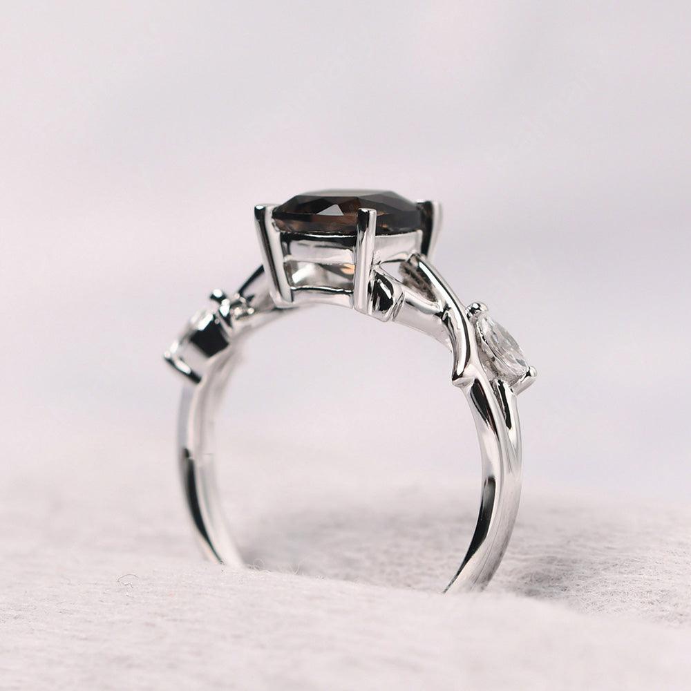 Cushion Cut Smoky Quartz  Ring Sterling Silver - Palmary