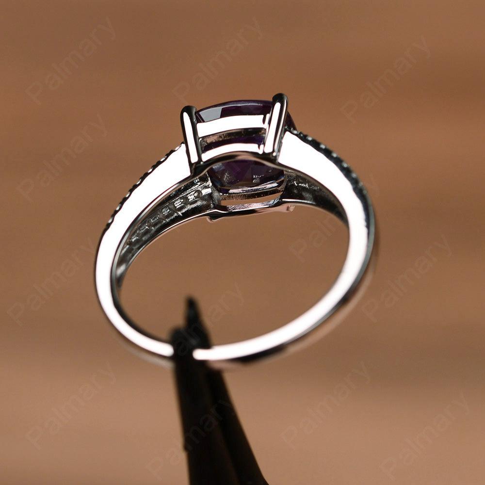 Cushion Cut Alexandrite Split Rings - Palmary