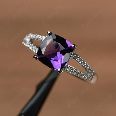 Cushion Cut Amethyst Split Rings - Palmary