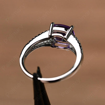 Cushion Cut Amethyst Split Rings - Palmary