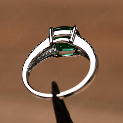 Cushion Cut Emerald Split Rings - Palmary