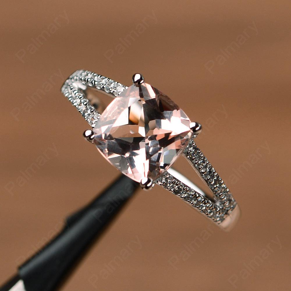 Cushion Cut Morganite Split Rings - Palmary