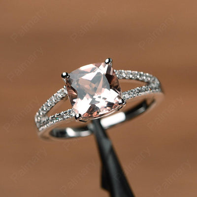 Cushion Cut Morganite Split Rings - Palmary