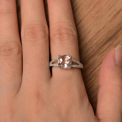 Cushion Cut Morganite Split Rings - Palmary