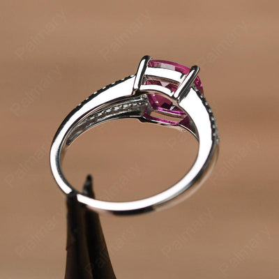 Cushion Cut Ruby Split Rings - Palmary