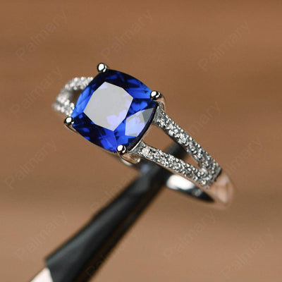 Cushion Cut Sapphire Split Rings - Palmary