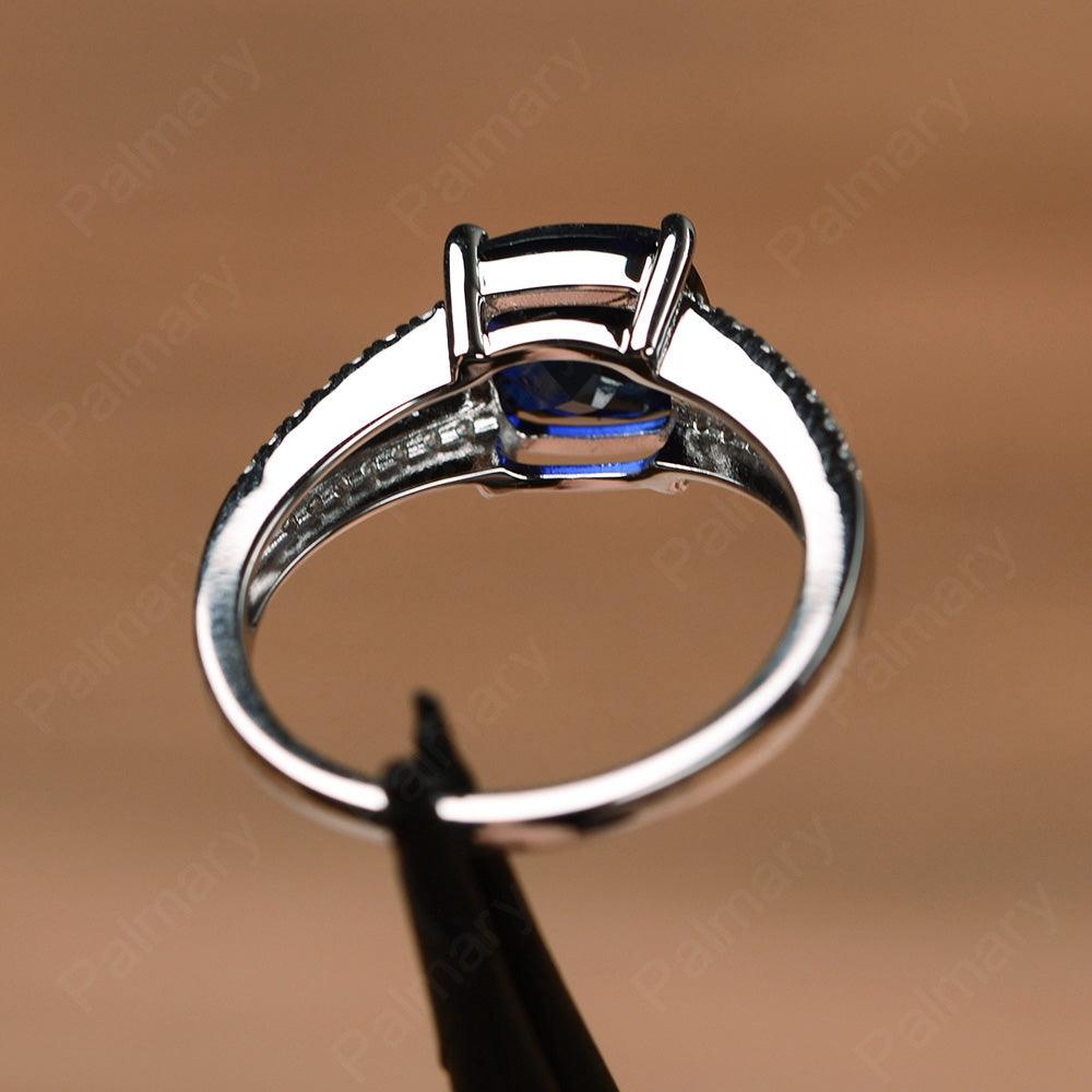 Cushion Cut Sapphire Split Rings - Palmary