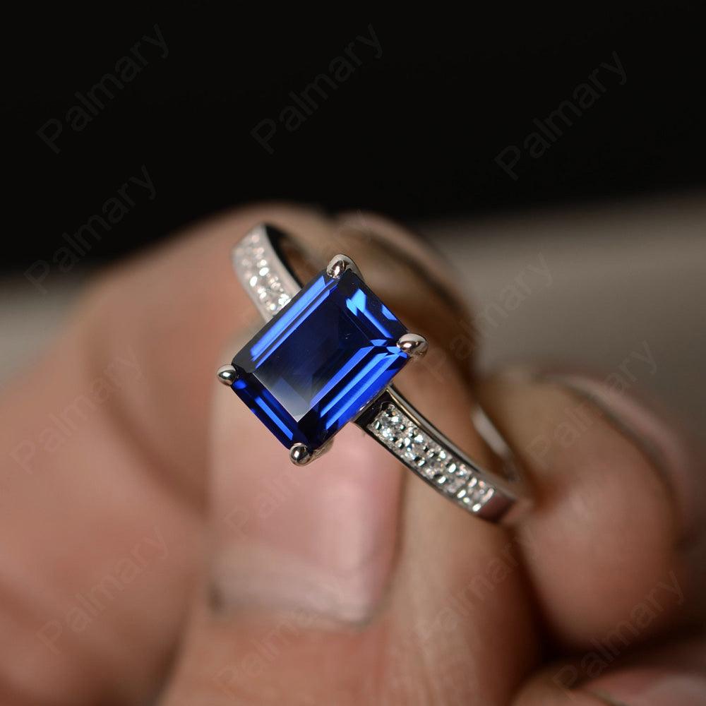 Emerald Cut Sapphire Engagement Rings - Palmary