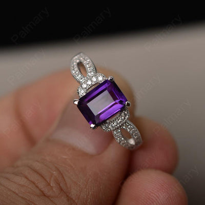Emerald Cut Vintage Amethyst Rings - Palmary