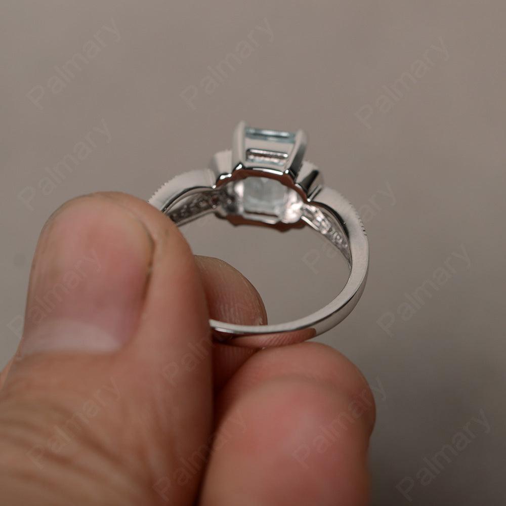 Emerald Cut Vintage Aquamarine Rings - Palmary