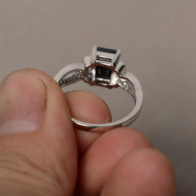 Emerald Cut Vintage Black Spinel Rings - Palmary
