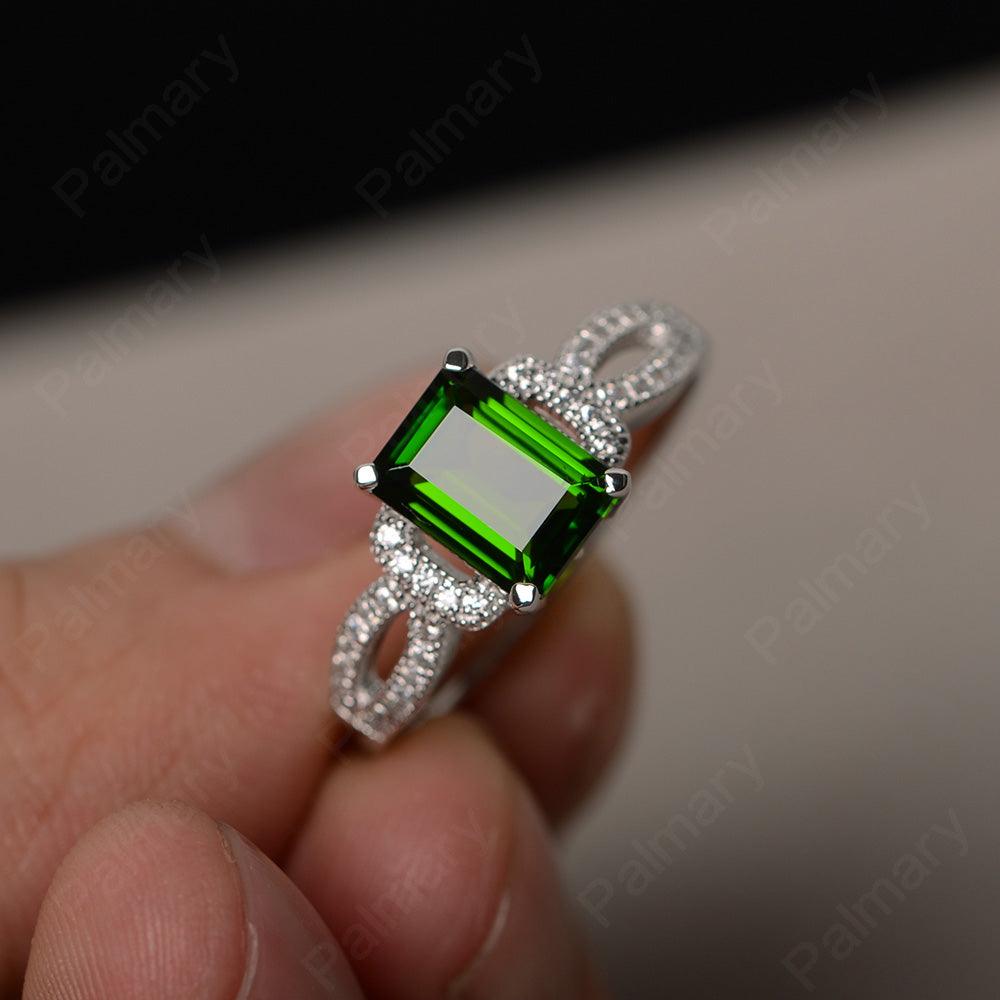 Emerald Cut Vintage Diopside Rings - Palmary