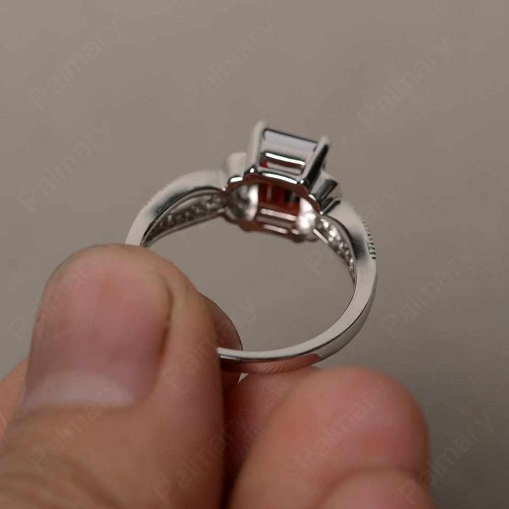Emerald Cut Vintage Garnet Rings - Palmary