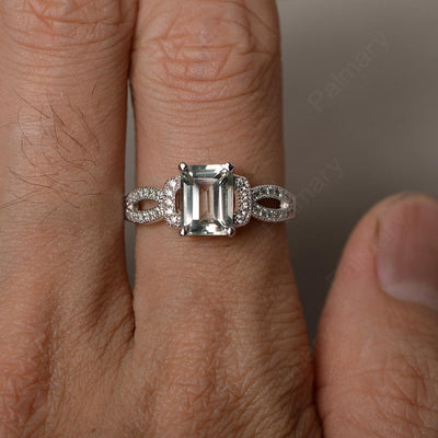 Emerald Cut Vintage Green Amethyst Rings - Palmary