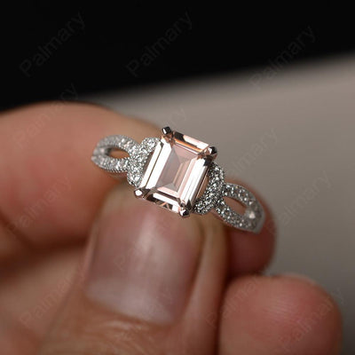 Emerald Cut Vintage Morganite Rings - Palmary