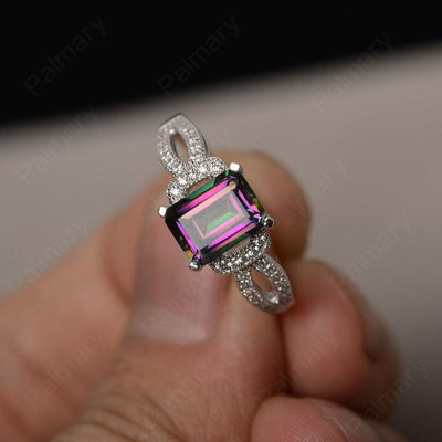Emerald Cut Vintage Mystic Topaz Rings - Palmary