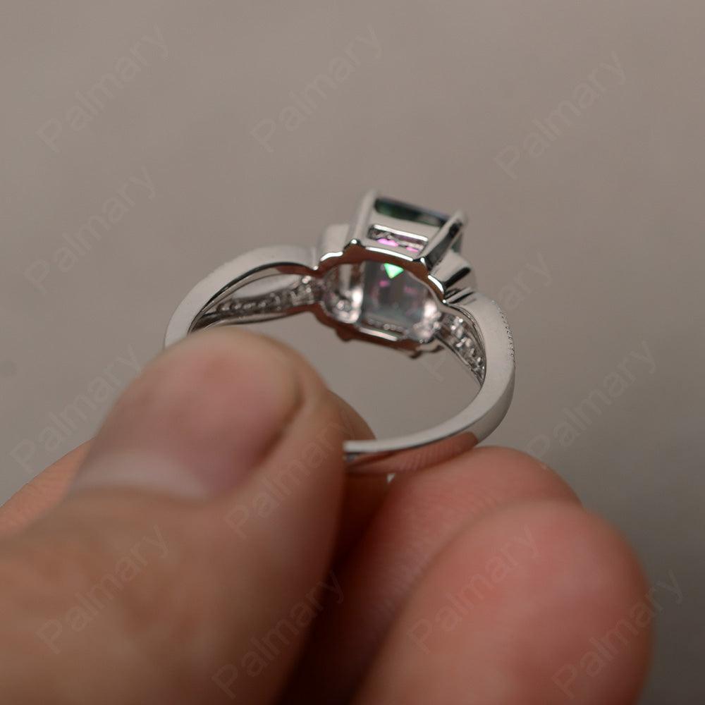 Emerald Cut Vintage Mystic Topaz Rings - Palmary