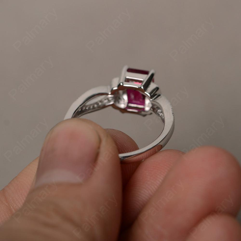 Emerald Cut Vintage Ruby Rings - Palmary