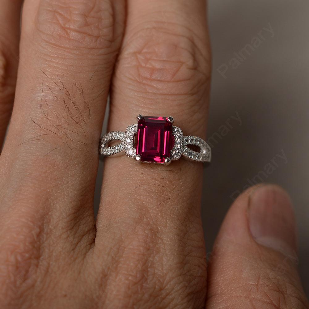 Emerald Cut Vintage Ruby Rings - Palmary