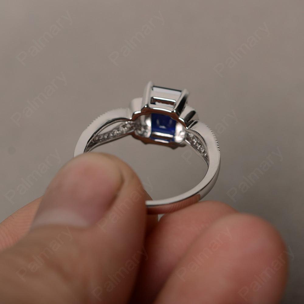 Emerald Cut Vintage Sapphire Rings - Palmary