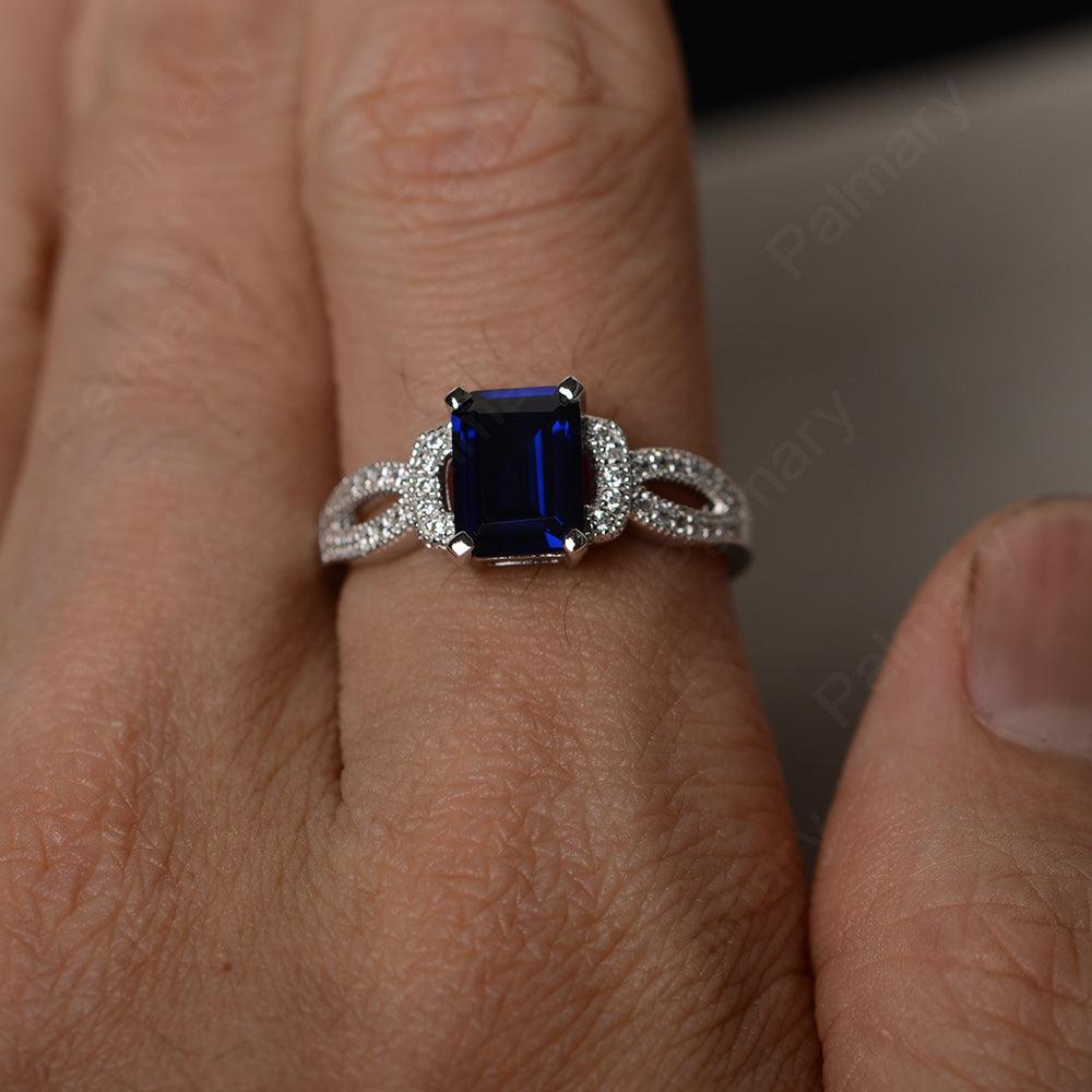 Emerald Cut Vintage Sapphire Rings - Palmary